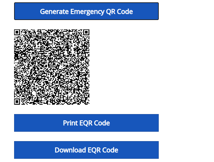 EQR code with print and download buttons