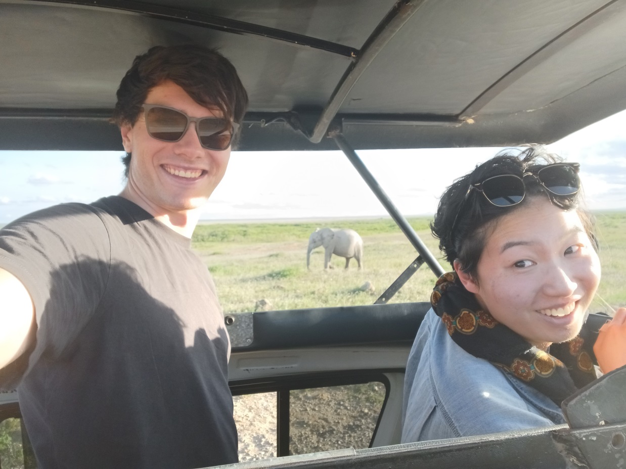 Selfie with my friend and an elephant